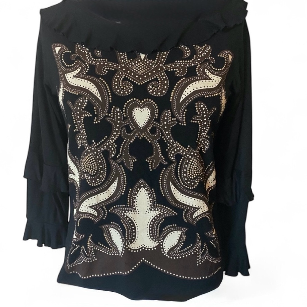 Denny Rose Black Long Sleeve Shirt